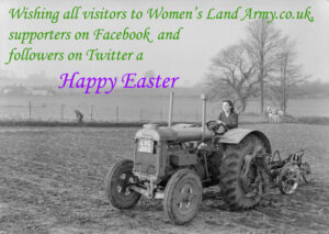 A member of the Women's Land Army is trained in the use of a tractor plough at the WLA training centre at Cannington, Somerset, c 1940. A farmer and two horses can just be seen in the background. Source: IWM D 119