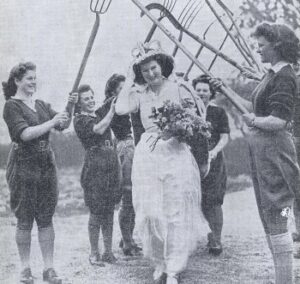 Britain's First Land Girl May Queen - Audrey 'Peggy' Clarke - 1 May 1944 Courtesy of Stuart Antrobus.