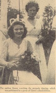 Myra Griffths crowned May Day Queen in 1945. Courtesy of Stuart Antrobus.