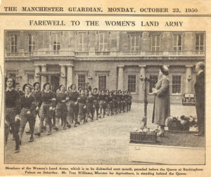 WLA Disbandment Parade Newspaper Article Manchester News Source: The Manchester Guardian, courtesy of Catherine Procter WLA collection