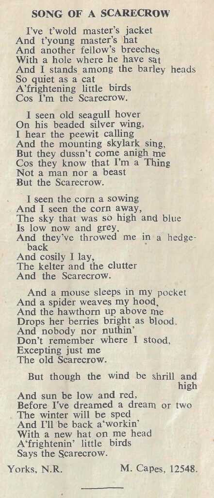 Song of a Scarecrow. From The Land Girl, November 1944, p5