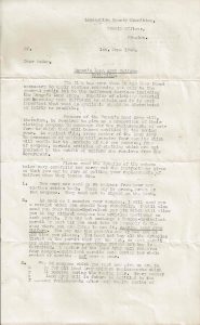 Letter sent on 1st June 1942 regarding the rationing of clothing in return for Dorothy's WLA uniform.