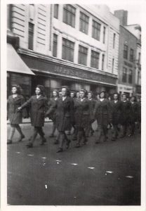 March Past in Glouchester. 3rd from left, Hilda and Joy behind.