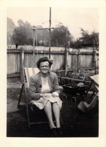 Joy Smith in the garden of "The Ark".