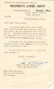 441110 Letter regarding armlet