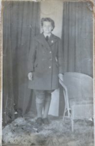 Dorothy Platts in her WLA uniform, taken at Strensall, near York.