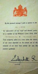 Joan Minter WLA Certificate