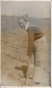 Elsie Feasey in field